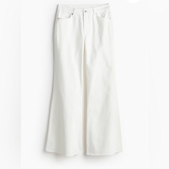 Divided H&M White Wide Leg Flare Jeans - Picture 1 of 5